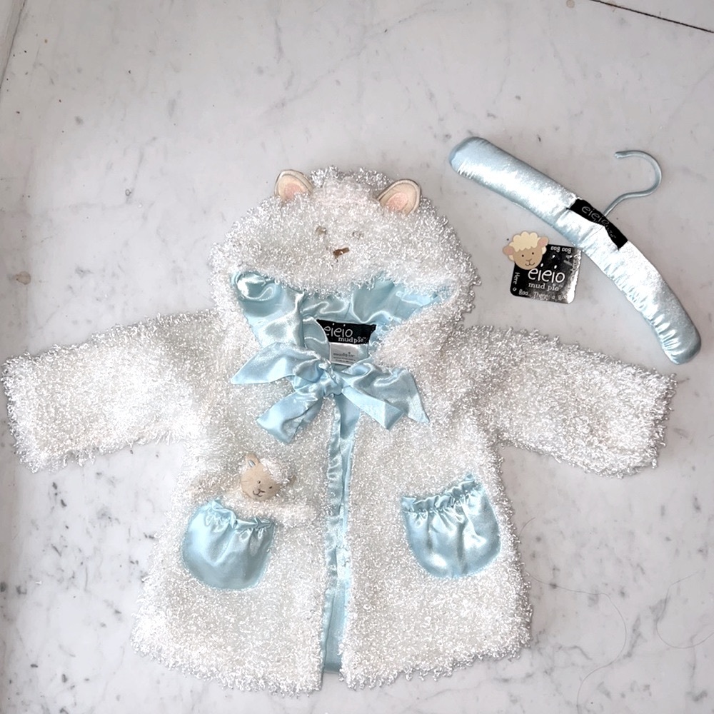 New with tag EIEIO mudpie Lamb Hooded Jacket 0-12 months